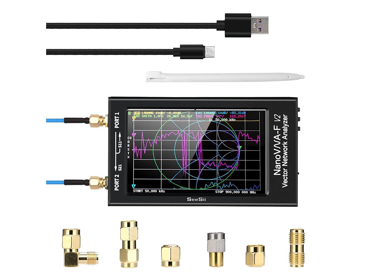 HF VHF UHF VNA Vector Network Analyzer Kit 50KHz-1000MHz 4.3" LCD NanoVNA-F paUS 