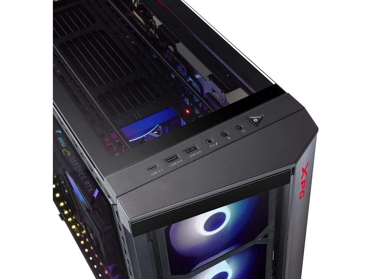 XPG Battle Cruiser MidTower 4 RGB Fans Tempered Glass Panel PC Case Black