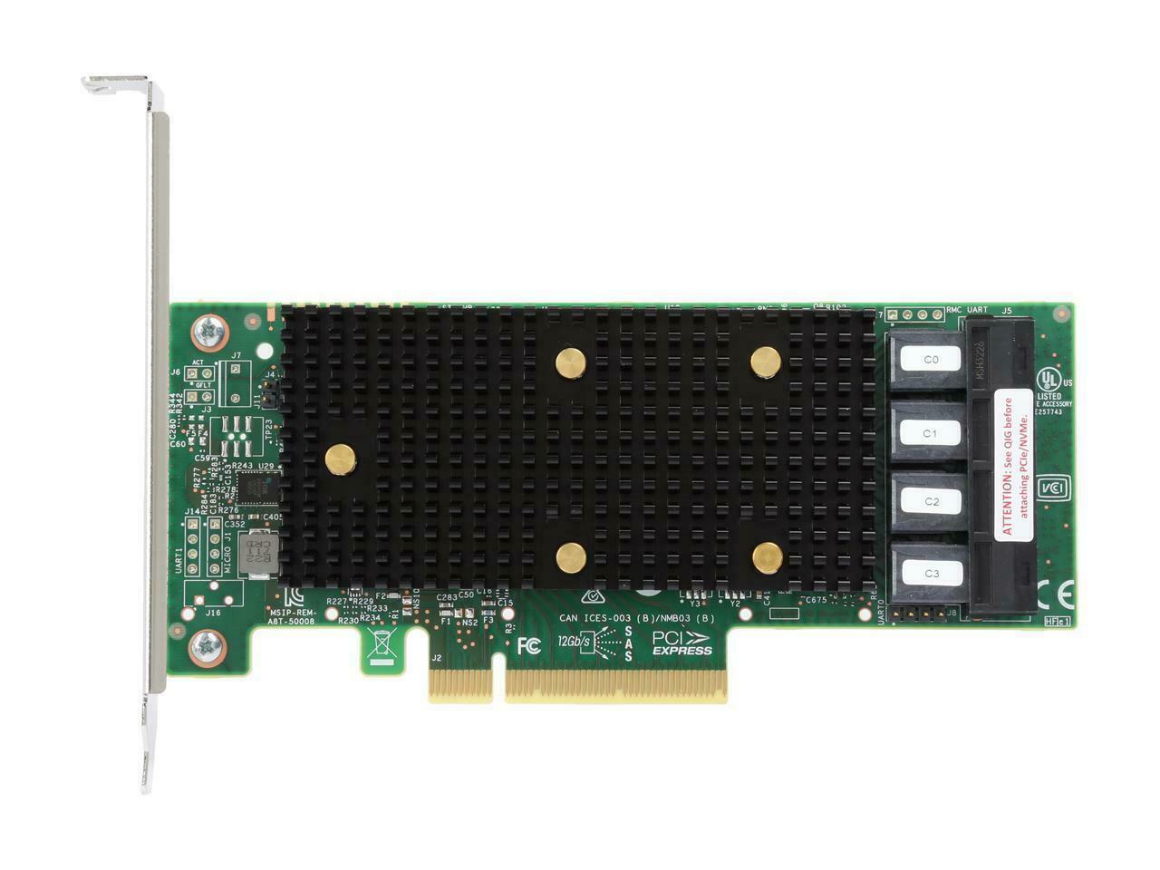 LSI 9400-16i SAS SATA HBA CARD 12 Gbps PCIe NVME 16 Port Tri-Mode HDD ...