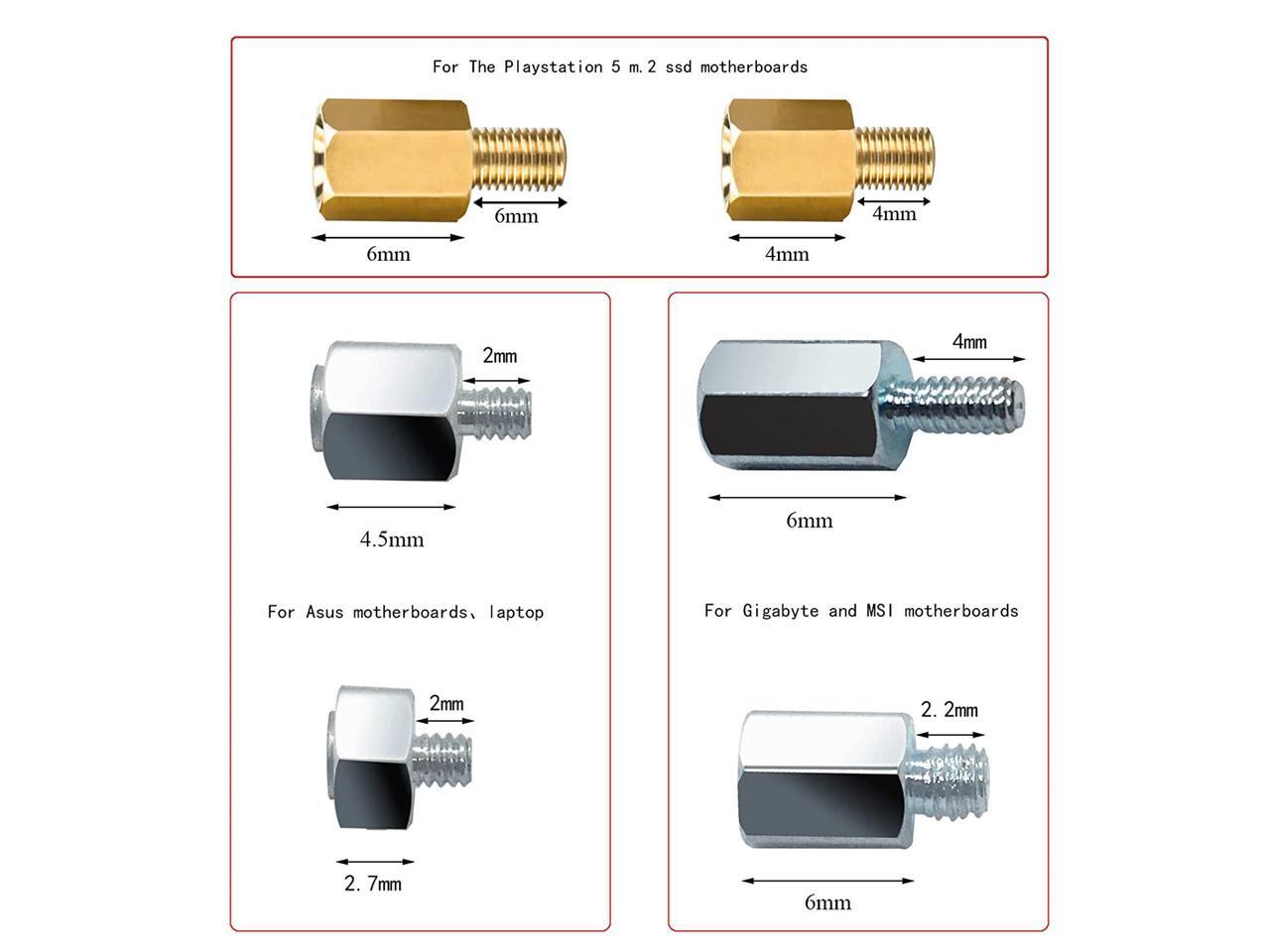 NVMe M.2 Mounting Screws Kit for Asus Gigabyte ASRock Msi PS5