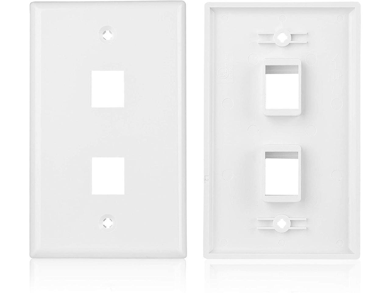 Cable Matters 2 Pack 2 Port Ethernet Wall Plate Cat6 Wall Plate Cat5 Ethernet Wall Outlet In 0484