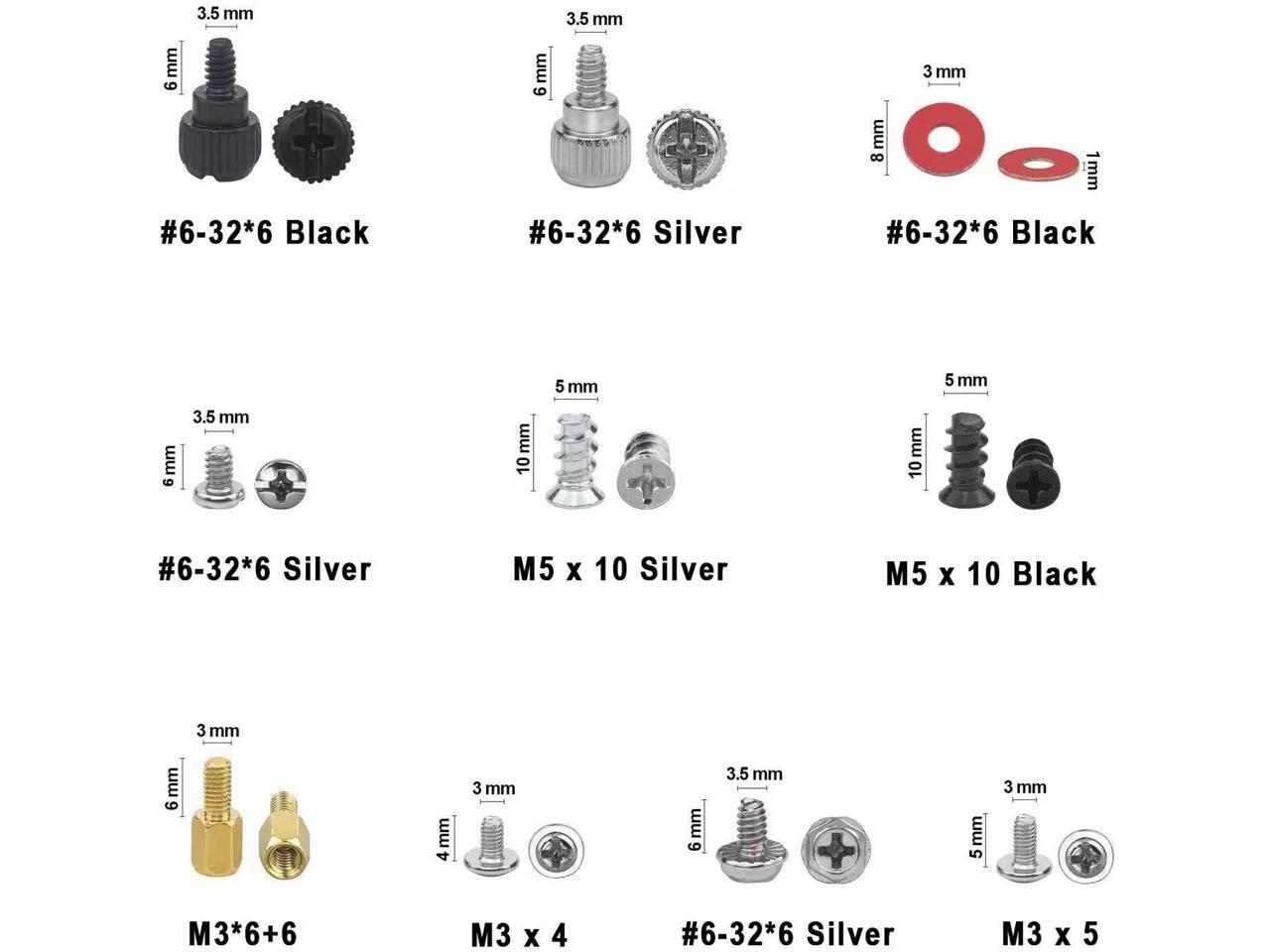 362pc Computer Screws Assortment Kit Motherboard Standoff Risers