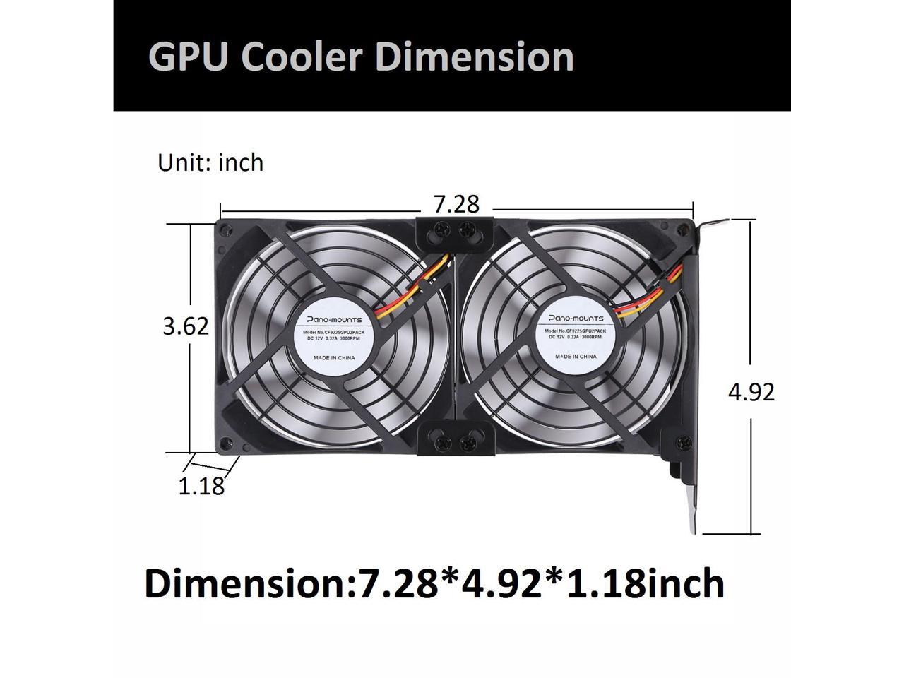 PCI Slot Fan Dual 90mm 92mm GPU Cooler Graphic Card Computer PC Cooling