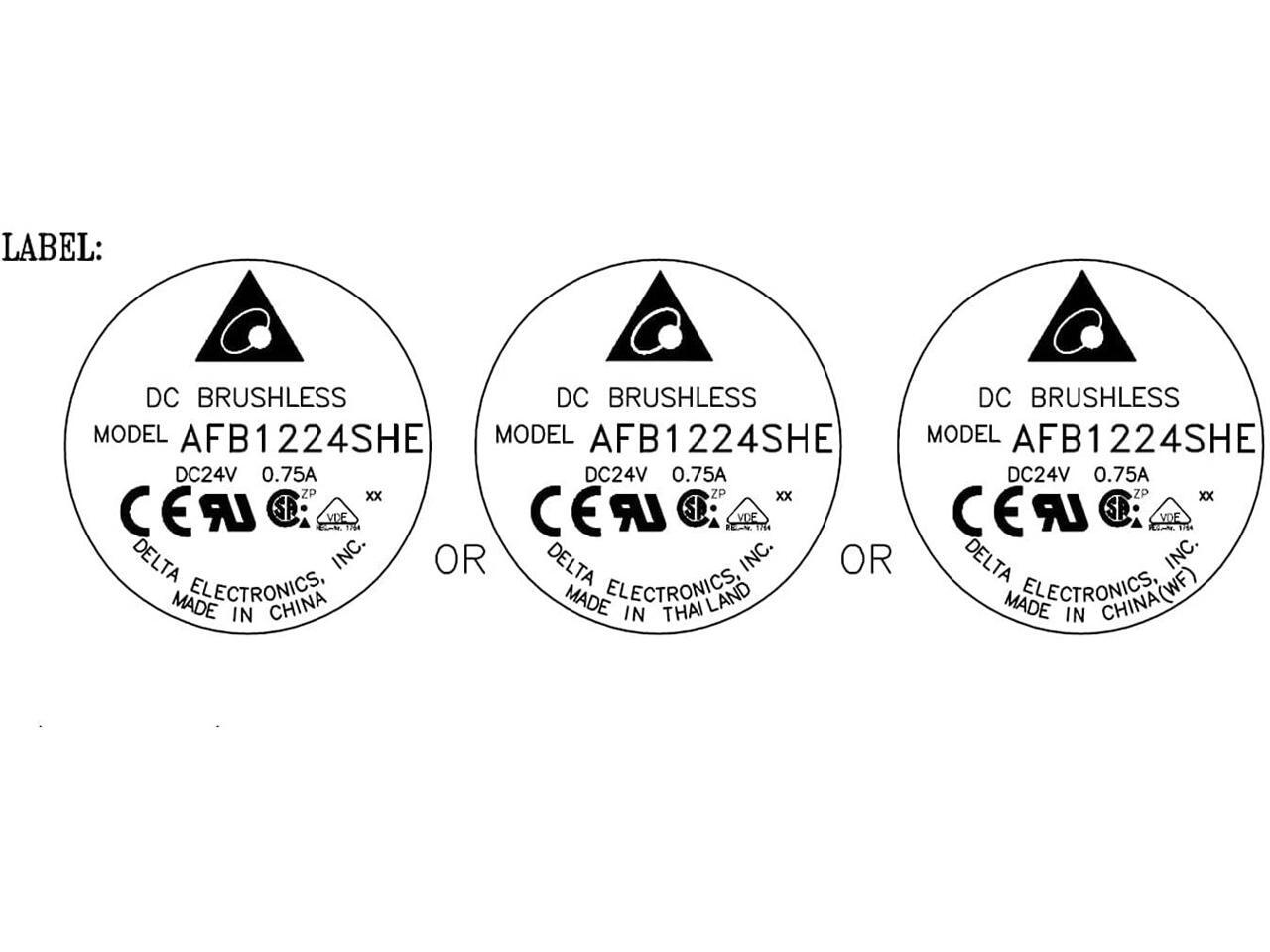 Delta 120mm High CFM Fan AFB1224SHE 24V DC 120mm 3Pin 2 Wire PC