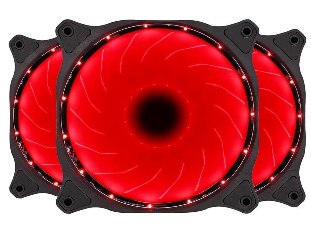 120mm Computer Fans PC Red LED Case Fan Quiet 12V 3Pin Gaming PC