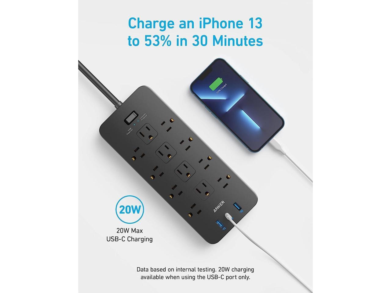 Anker Power Strip Surge Protector (2100J), 12 Outlets with 2 USB A and