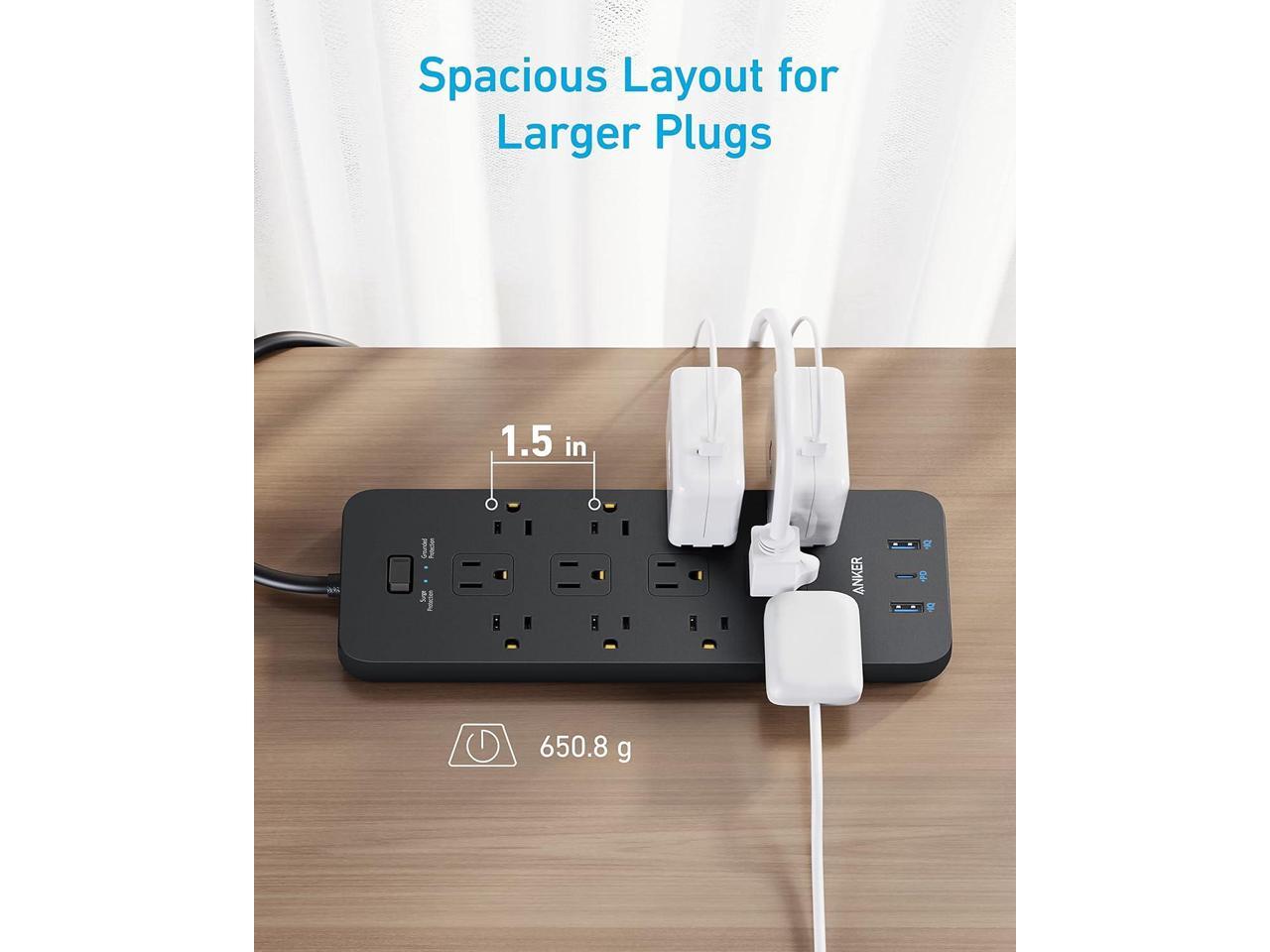 Anker Power Strip Surge Protector (2100J), 12 Outlets with 2 USB A and