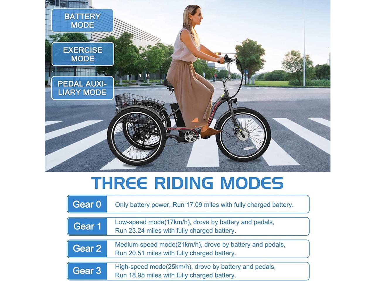 Mooncool Electric Tricycle for Adults, 350W 36V Electric Trike