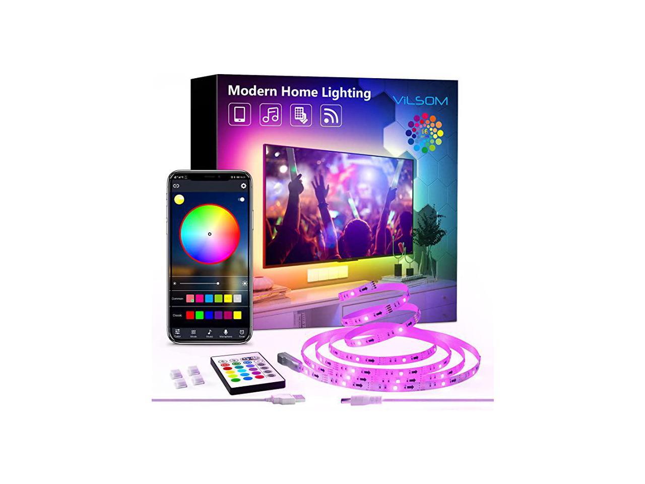 TV Led Backlight, ViLSOM 8.2ft Bluetooth App and Remote Control Led