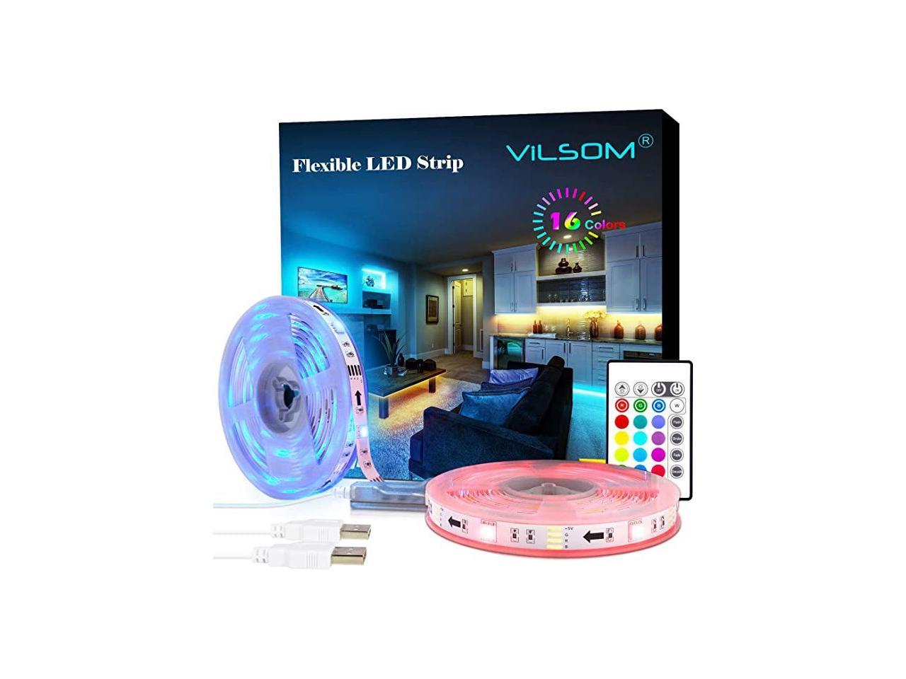 Details about   ViLSOM Led Strip Lights RGB 5050 C 20 Feet USB Led Light Strip Kit with Remote 