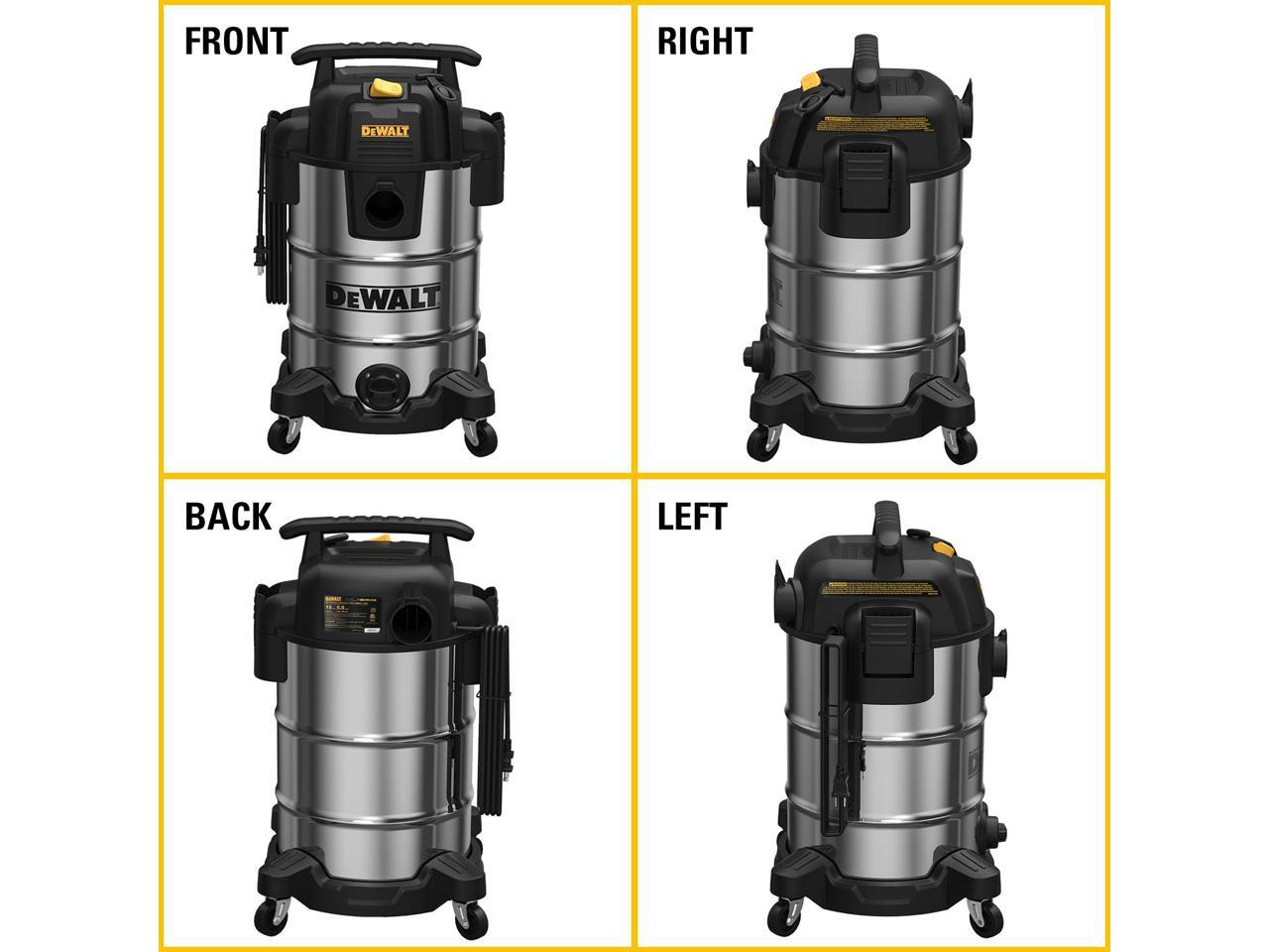 DeWalt Wet Dry Vacuum, 8 Gallon 4HP, Stainless Steel Tank Wet/Dry/Blow ...