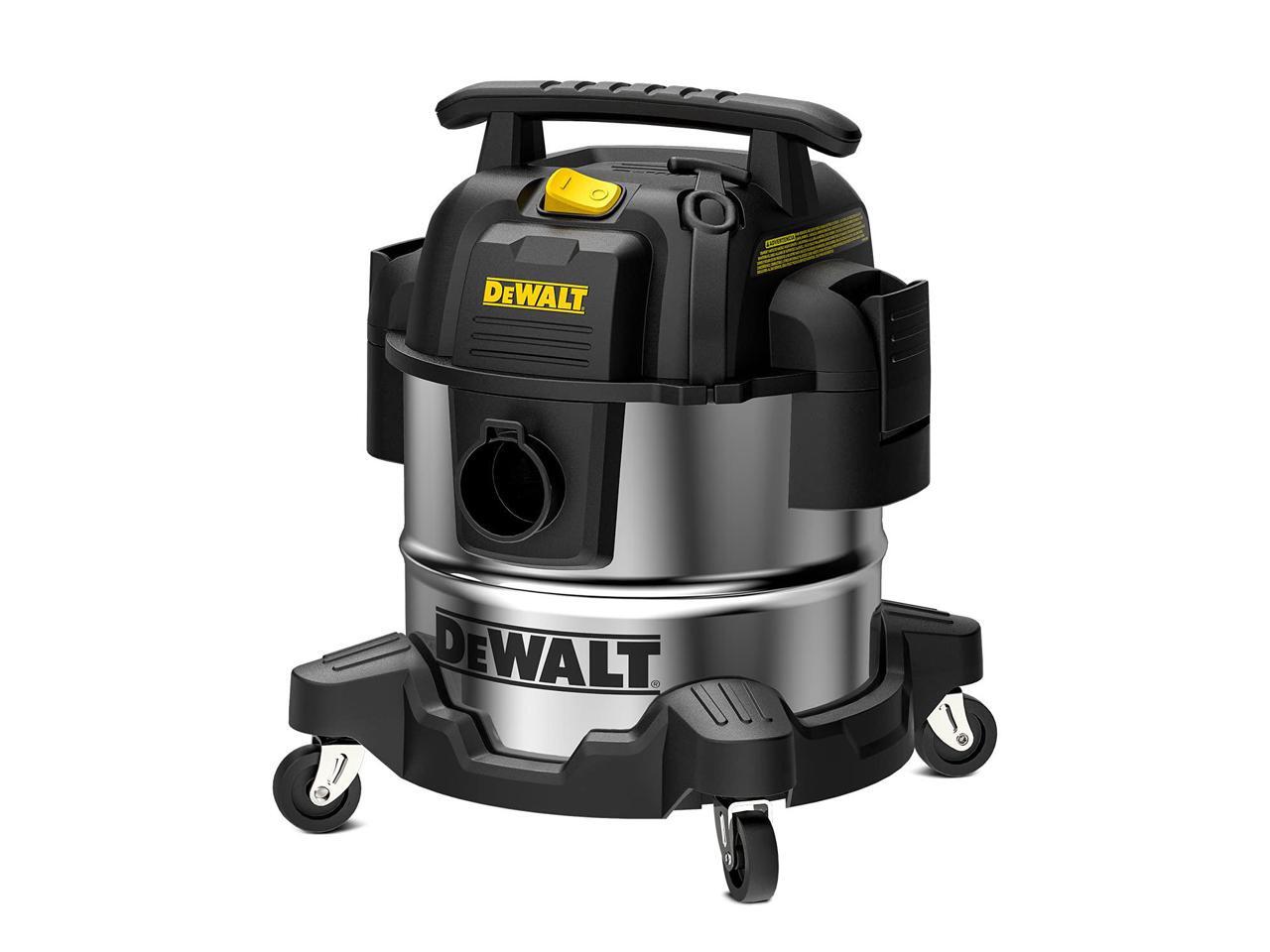 DEWALT 5 Gallon Stainless Steel Wet Dry Vacuum Cleaner, 4 Peak HP