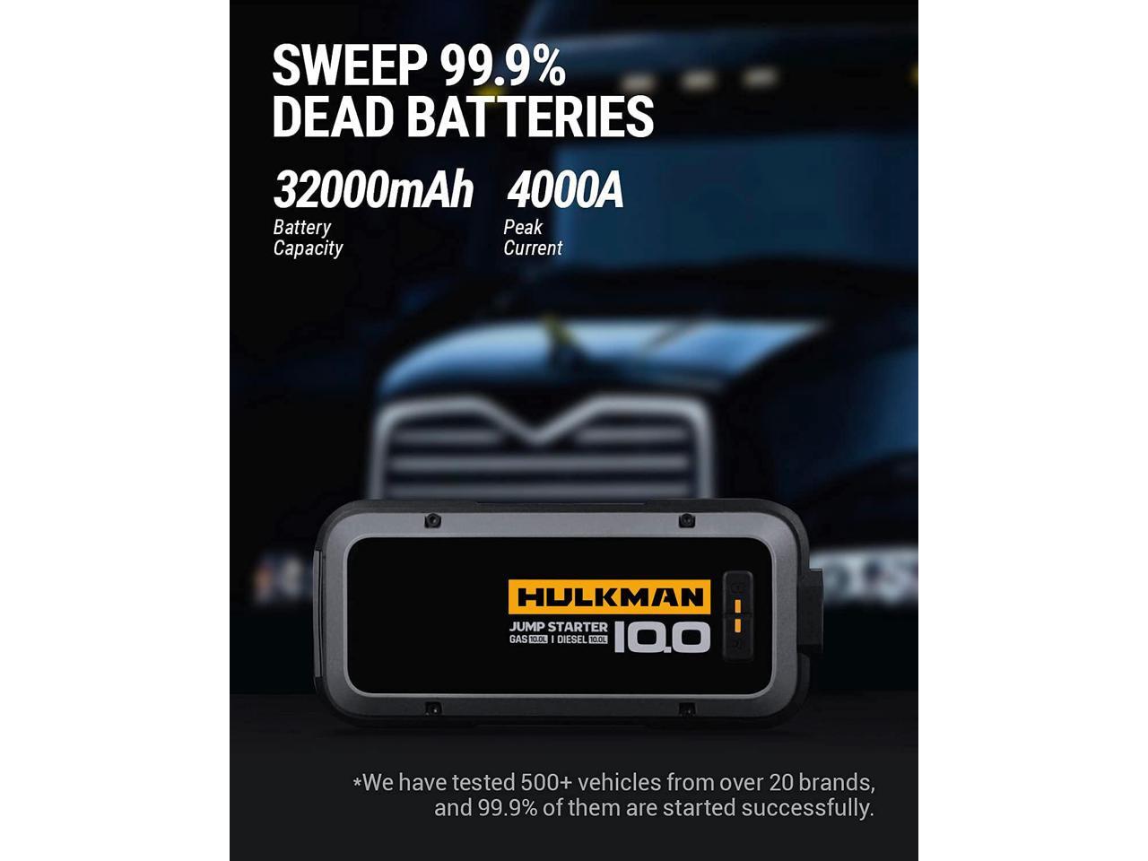 HULKMAN Alpha100 Jump Starter 4000 Amp 32000mAh Car Starter with 40