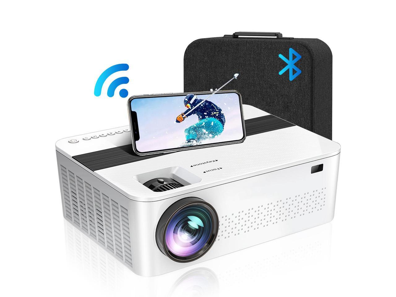 9800 L ±50° 4P/4D Keystone Home Theater Video 4K Movie Portable Projector Support 4K Dolby,Compatible with HDMI,USB,VGA,PC,TV,Box,iOS HD 1080P Projector with WiFi and Bluetooth Outdoor Projector 