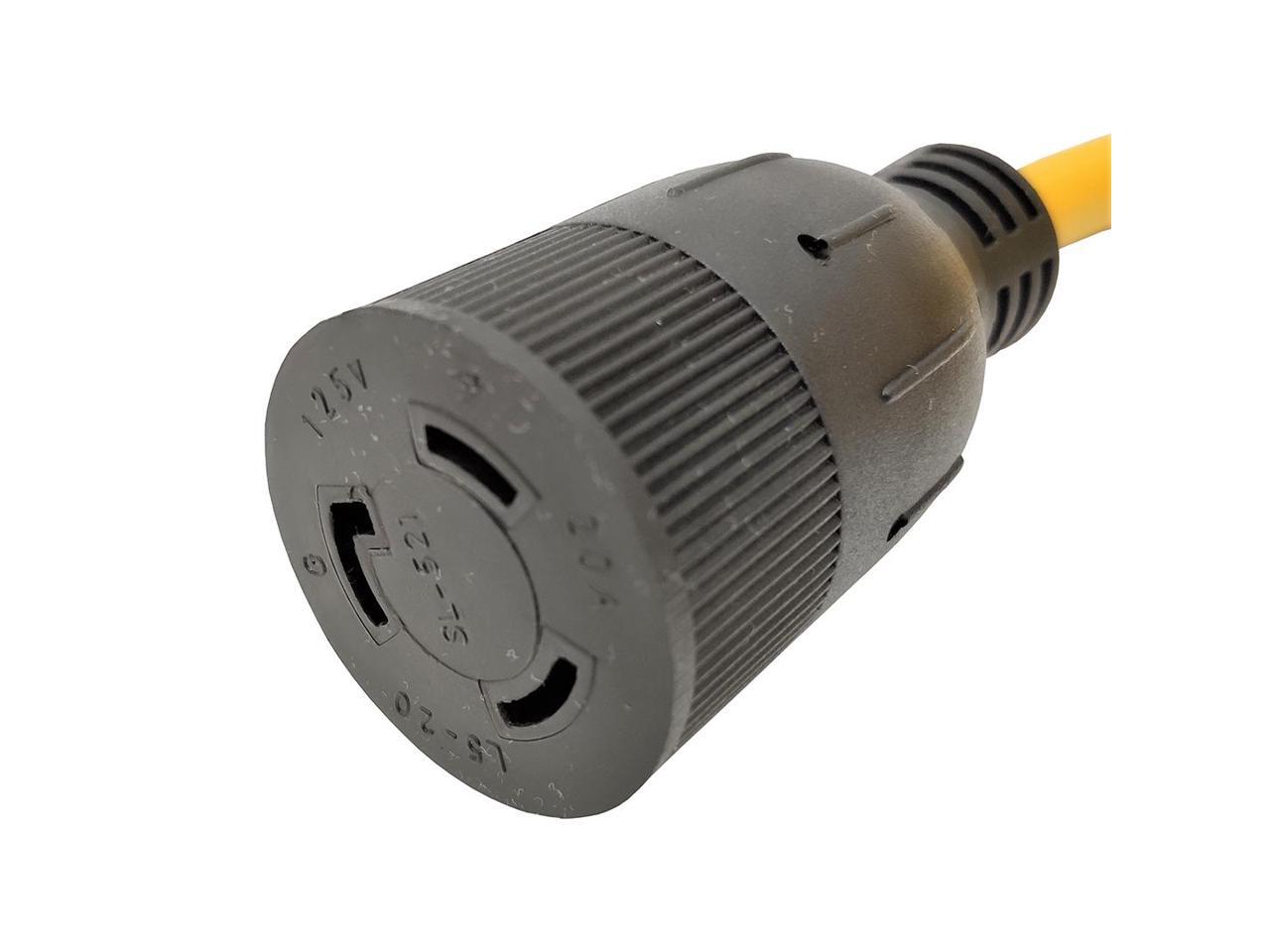 Parkworld 61742 NEMA L520 Extension Cord, Locking 3Prong, 20 AMP, 125 Volts, 2500 Watts 25 ft