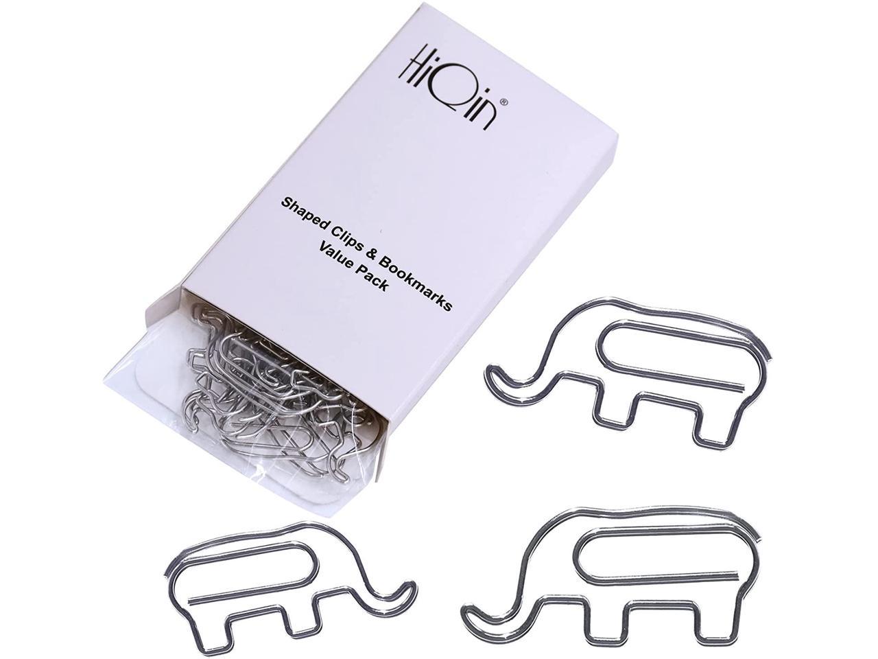 Elephant Shape Bookmark Silver Plated Metal Stationery Reading Accessory 