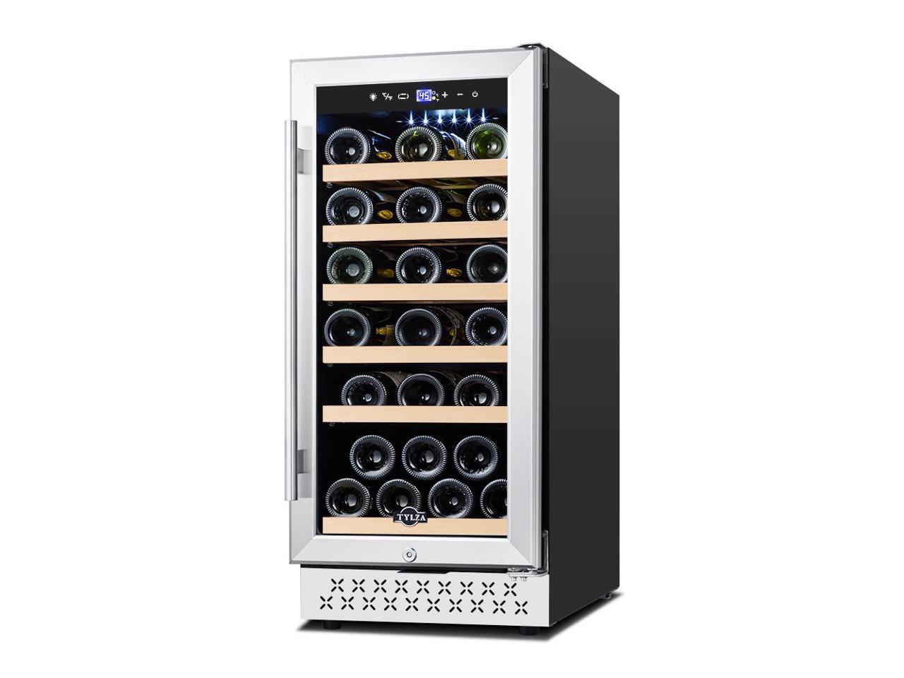 Tylza 15" Wine Fridge 30 Bottle Single Zone BuiltIn/Freestanding with Childproof Lock