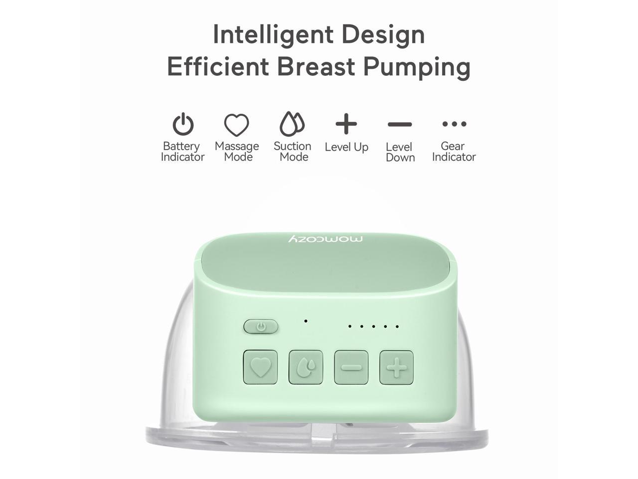 Putybudy S9 Wearable Handsfree Electric Breast Pump 240ml Capacity Milk Collector 24MM Flange Grey 2 Modes 5 Suction Levels Adjustable Low Noise Comfort Wearable Hands Free Breast Pump 