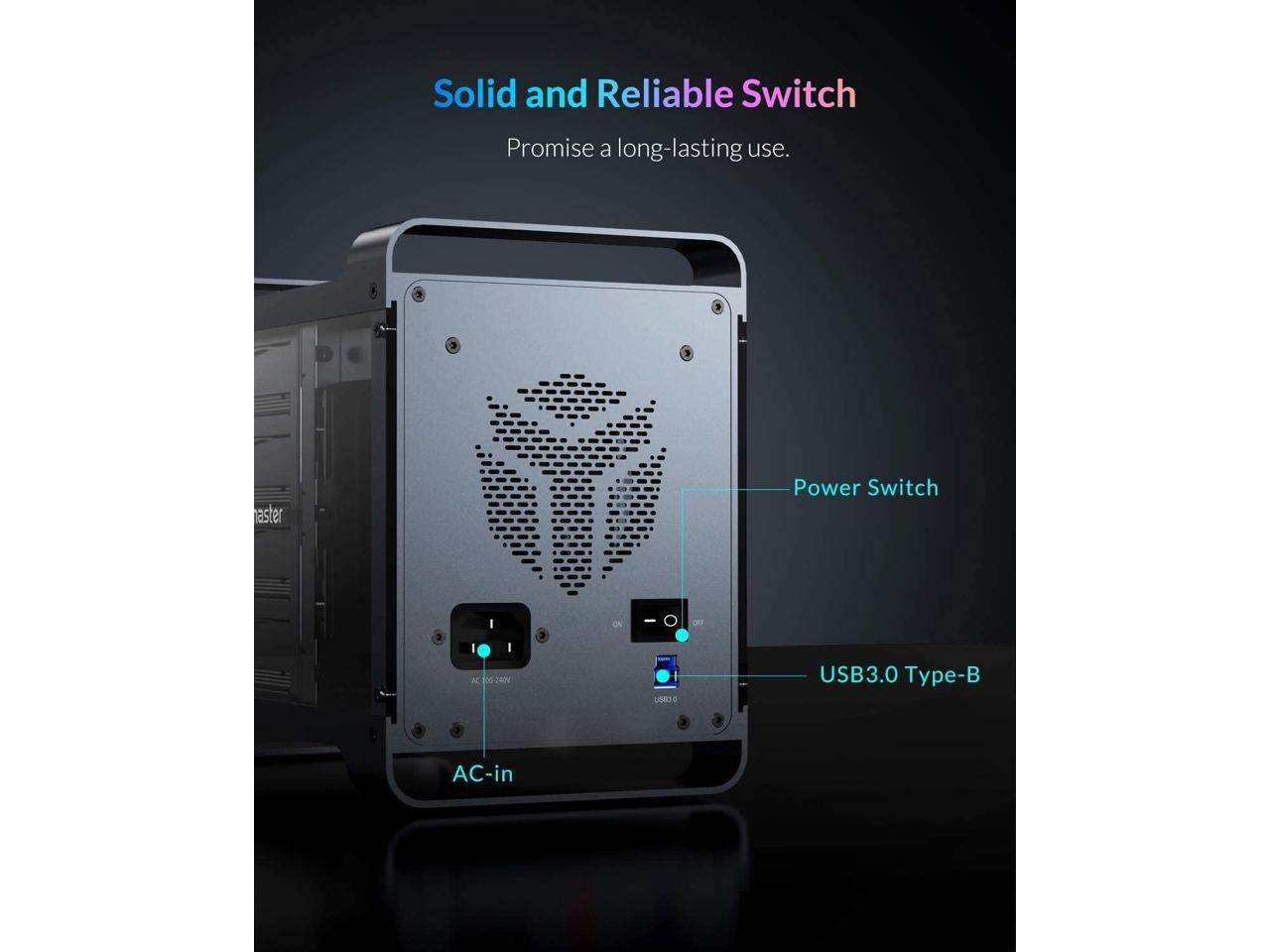 Yottamaster 4 Bay Hard Drive Enclosure,Aluminum Alloy 2.5"& 3.5" SATA