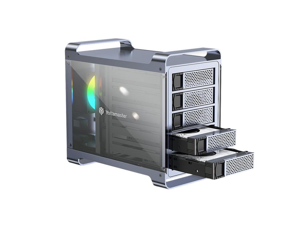 Yottamaster 5 Bay Hard Drive Enclosure,Aluminum Alloy 2.5"& 3.5" SATA