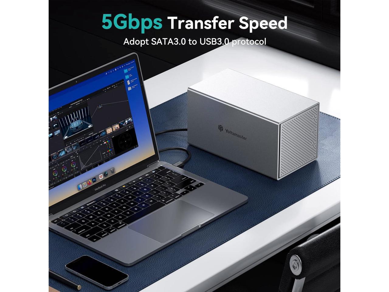 Yottamaster 4 Bay Hard Drive Enclosure, Aluminum 4 Bay SATA 2.5/3.5