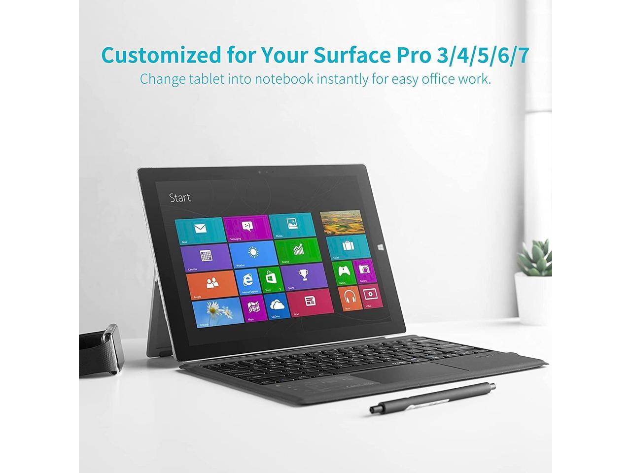 Gokruibsr Microsoft Surface Pro Type Cover,Ultra-Slim Portable Bluetooth Wireless Keyboard with Touchpad for Surface Pro 3/4/5/6/7 Built-in Rechargeable Battery 
