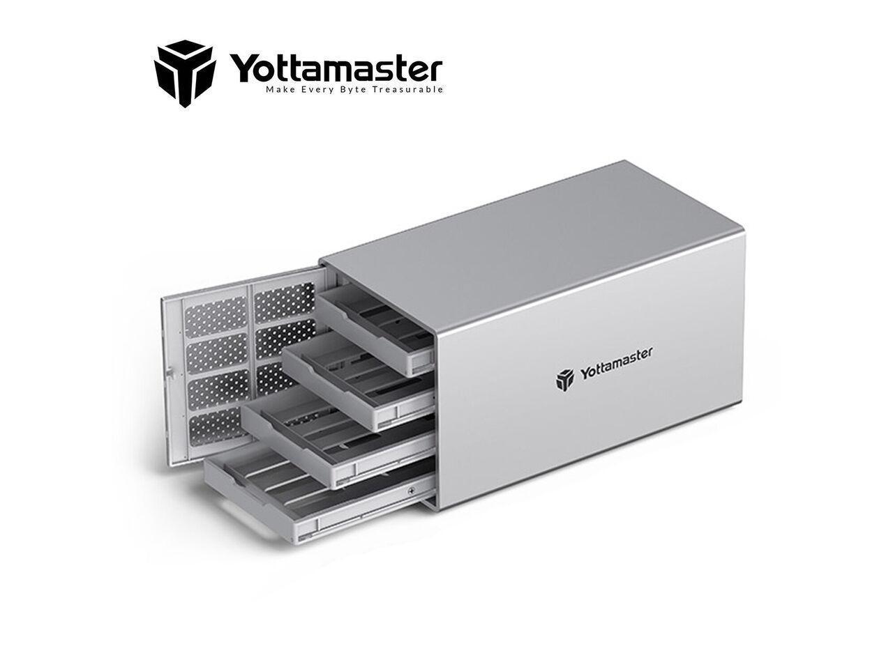 Yottamaster 4 Bay Hard Drive Enclosure, Aluminum Alloy 4 Bay 2.5/3.5