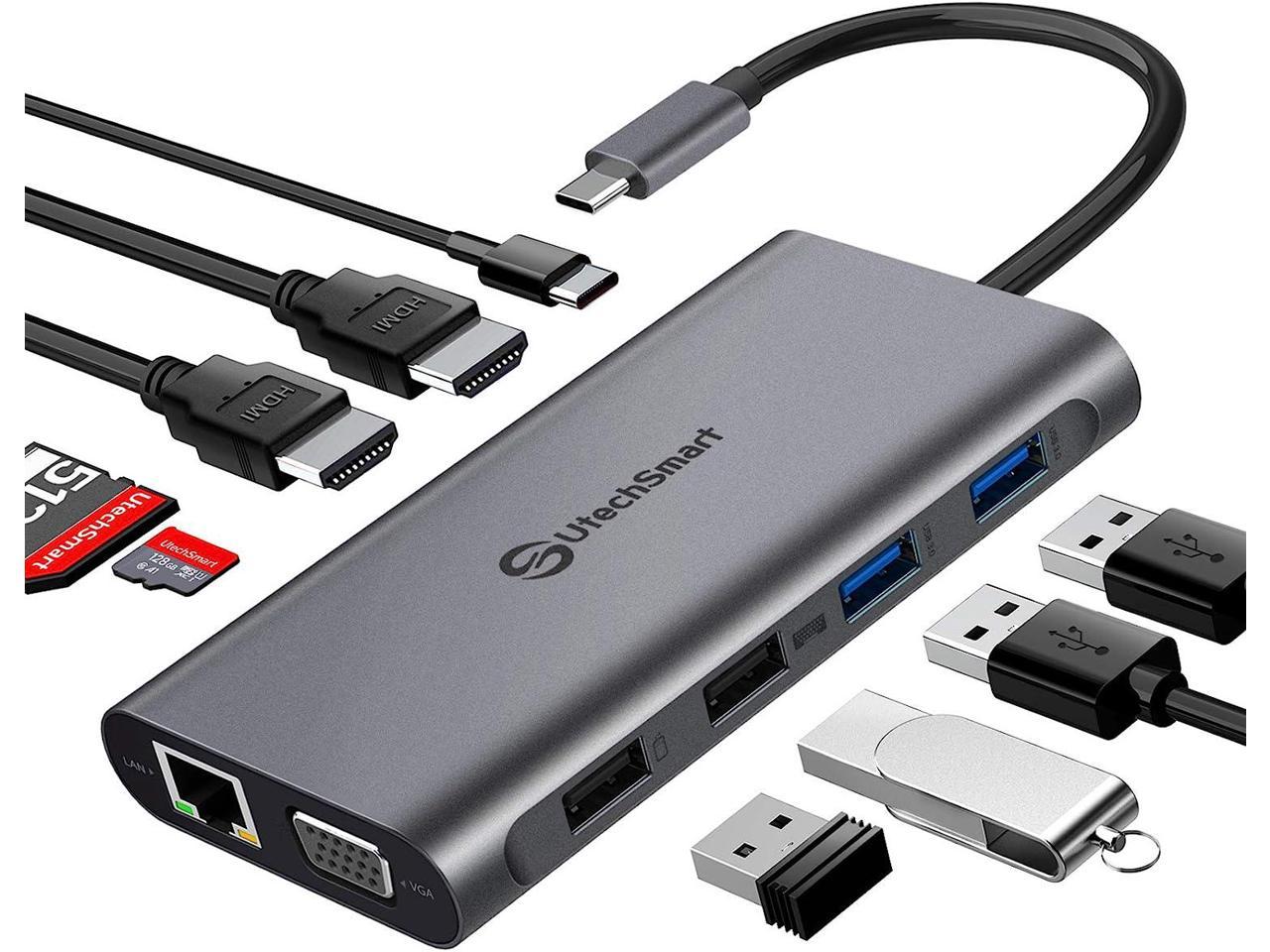 utechsmart usb c hub to dual hdmi