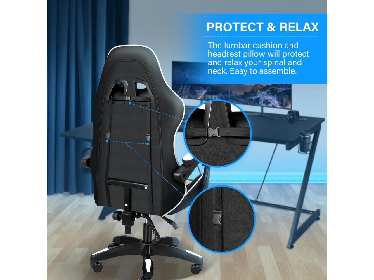 Femorel Backrest and Seat Height Adjustable Swivel Recliner Racing