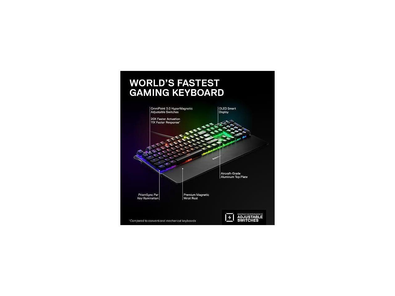 SteelSeries Apex Pro Mini Wireless Mechanical Gaming Keyboard - World's ...