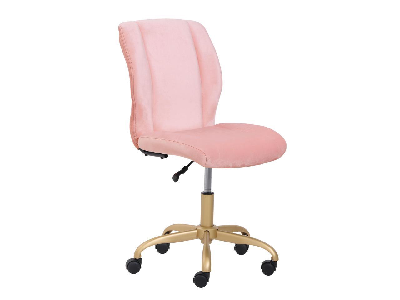 mainstays plush velvet office chair pink