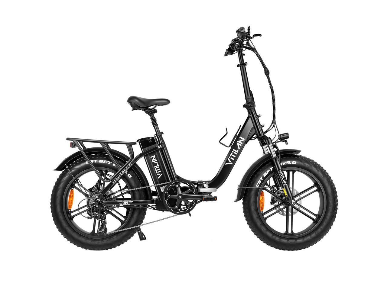 VITILAN U7 Electric Bike for Adults 750W Motor, Foldable 20" Fat Tire StepThru Ebike 48V 16AH