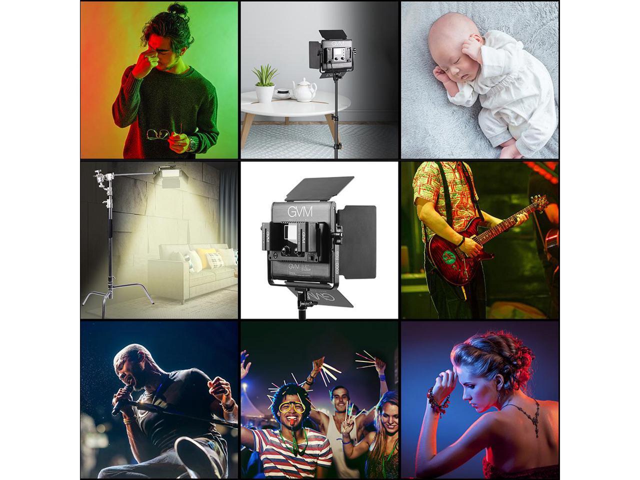 GVM RGB LED Video Lighting Kit, 800D Studio Video Lights with APP Control, Film lights Kit for