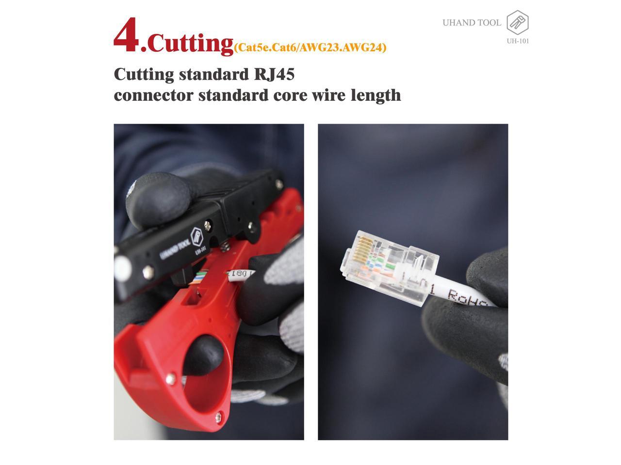 UHAND TOOL Universal Network Wire Stripping Tool for Cat5e, Cat 6, Cat