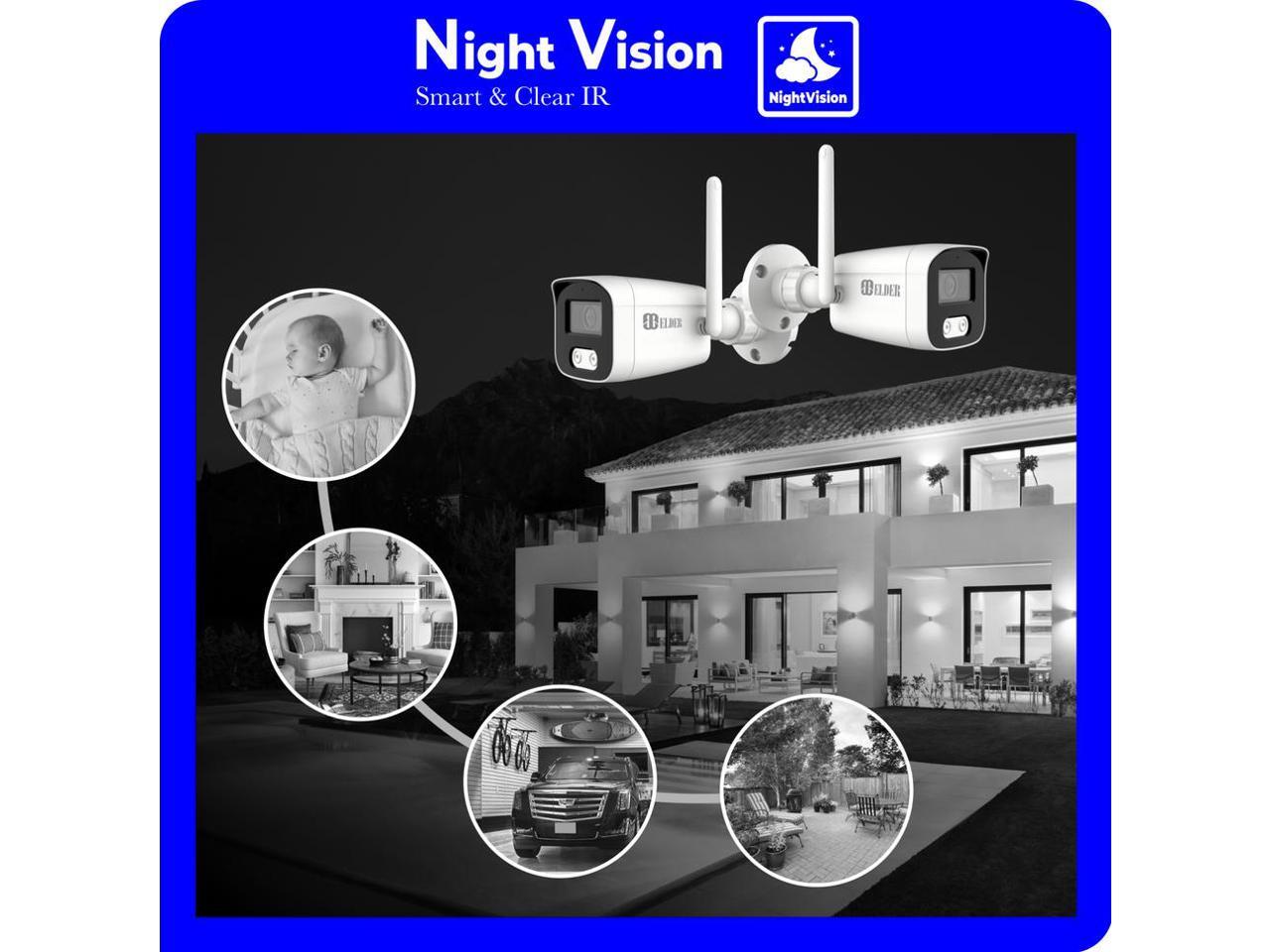 [2024 New] Elder 4K Wireless Security Camera System, 4Camera WiFi