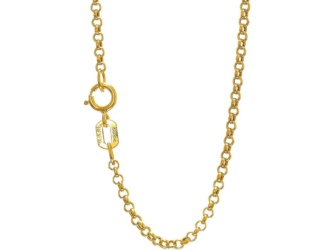 14 kt Semi-Solid Yellow Gold 1.85 mm Lite Rolo Chain Necklace