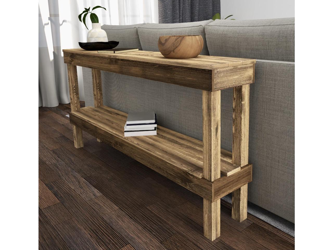 rustic luxe small wooden sofa table by del hutson designs