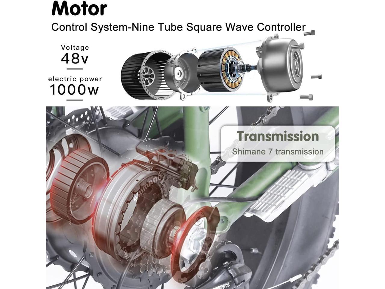 Bezior Electric Bike XF001 for Adults, 20" x 4.0 Fat Tire Electric