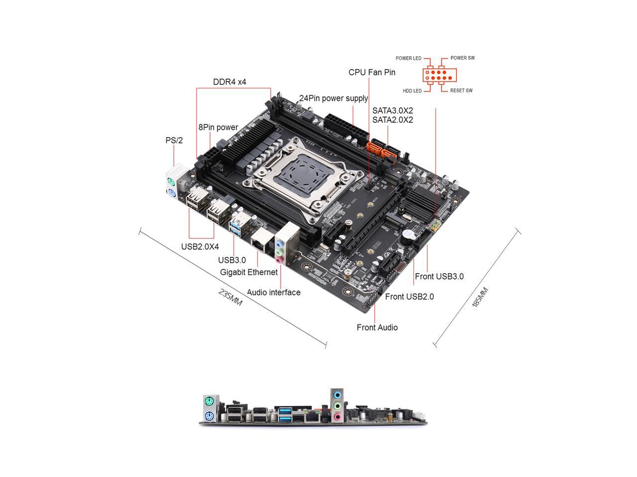 Atermiter D4 DDR4 X99 Motherboard Set with Xeon E5 2640 V3 LGA2011-3 ...