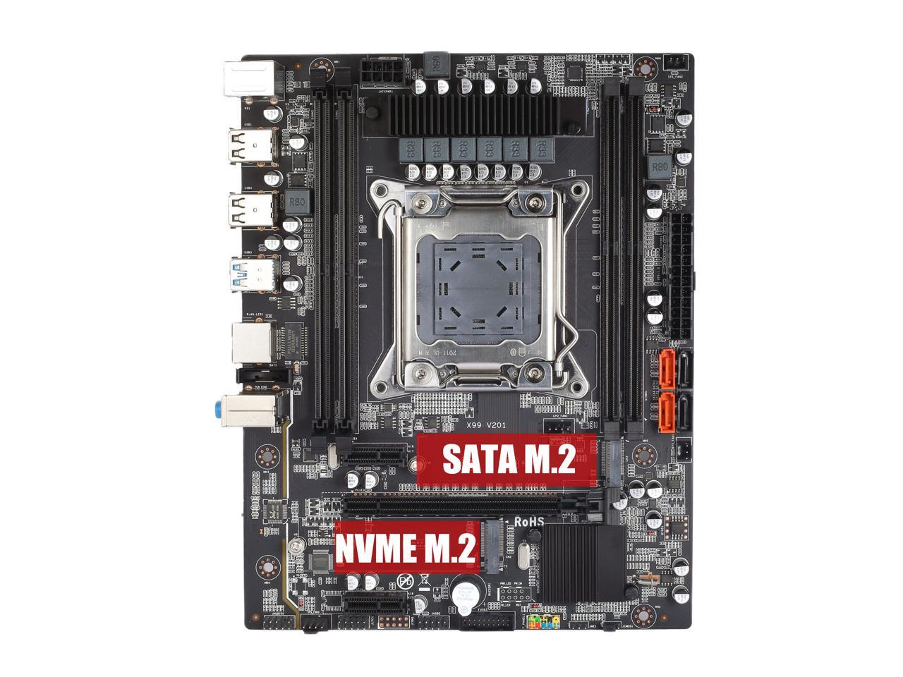 Atermiter X99 Motherboard Slot LGA2011-3 USB3.0 NVME M.2 SSD Support ...