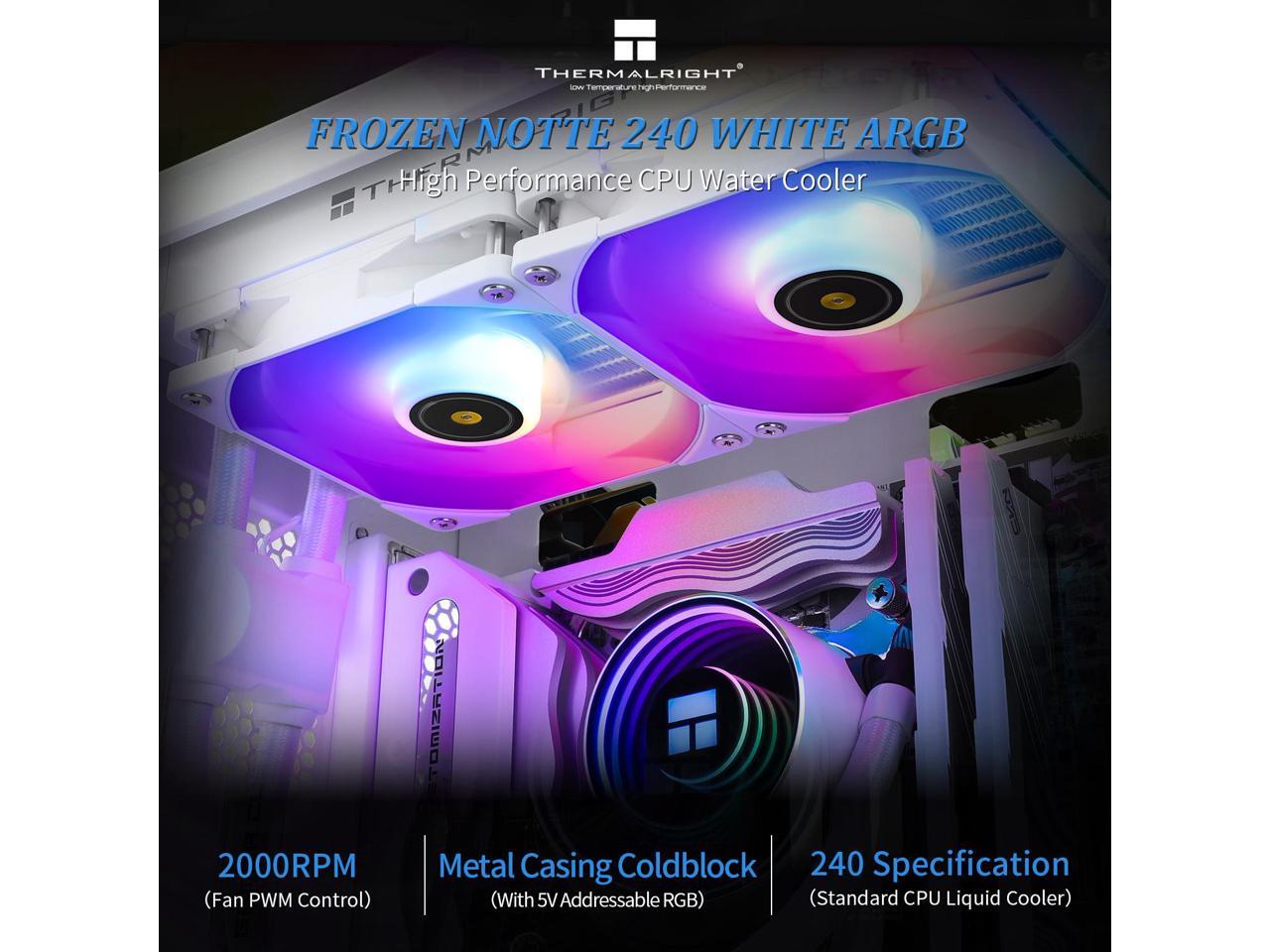 Thermalright Frozen Notte 240 WHITE ARGB Water Cooling CPU Cooler, 240 White CPU Cooler