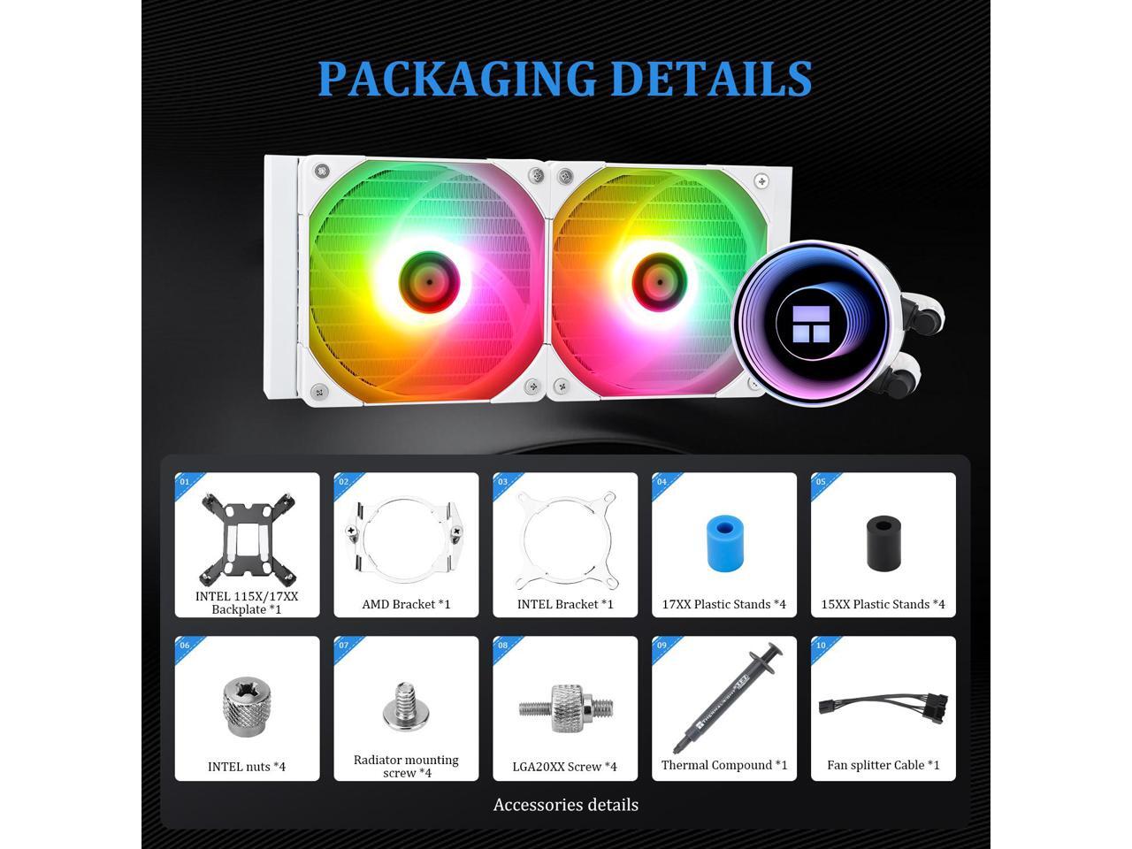 Thermalright Frozen Notte 240 WHITE ARGB Water Cooling CPU Cooler, 240 White CPU Cooler