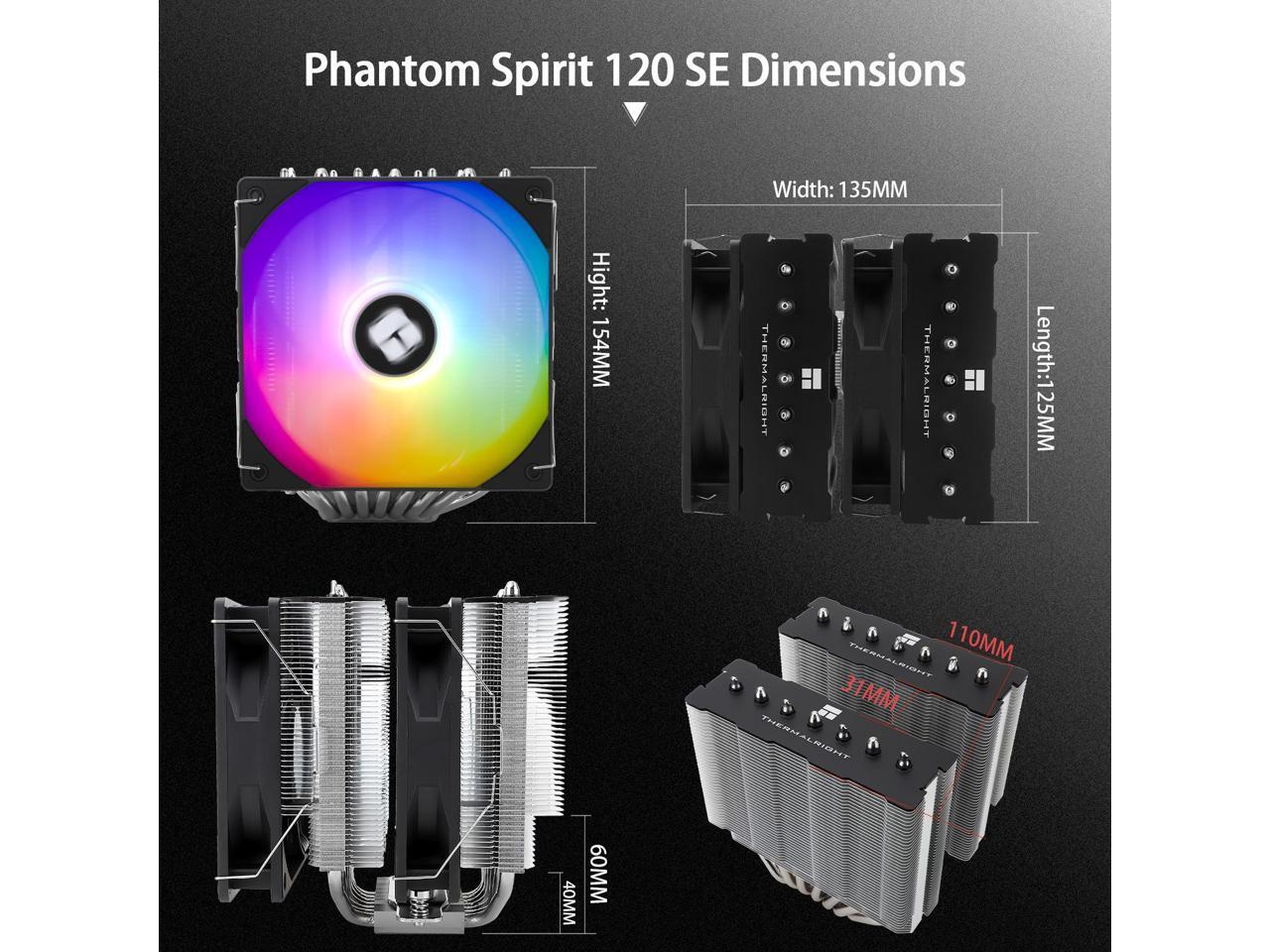 Thermalright Phantom Spirit 120 SE ARGB HighPerformance CPU Cooler,DualTower Design, Dual PWM