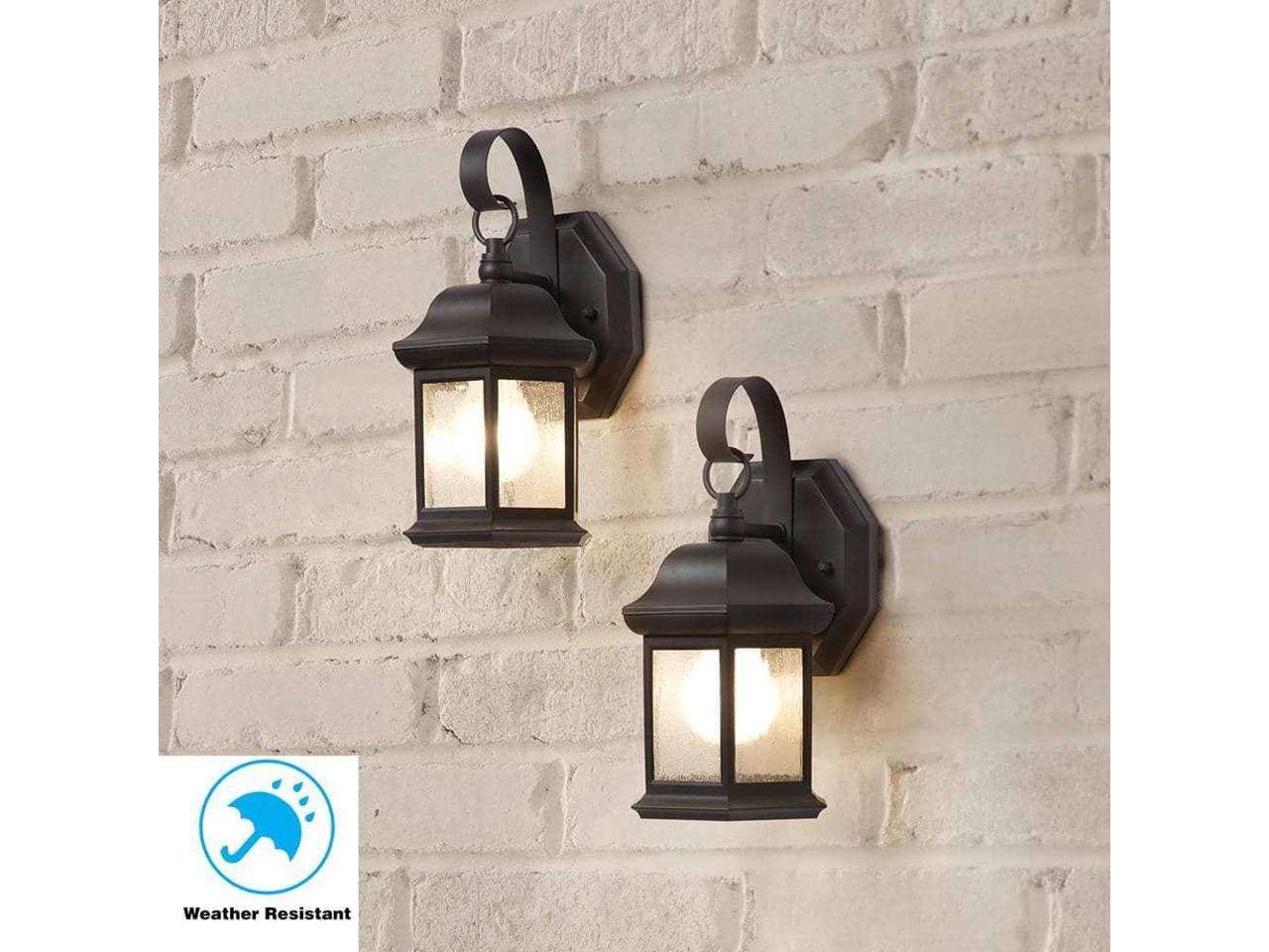 hampton bay 2 pack exterior wall lantern