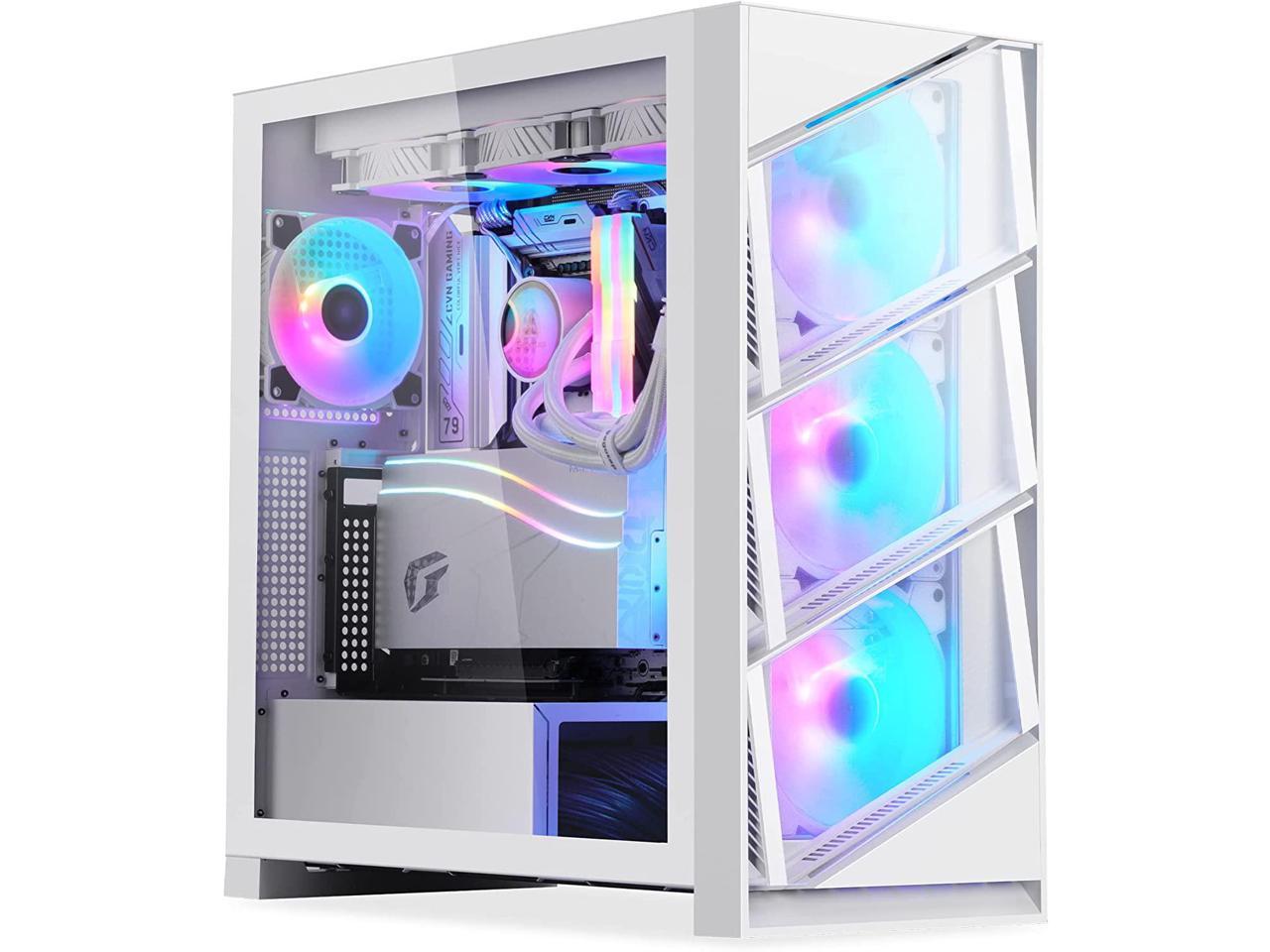 Segotep T3 White Mid-Tower ATX Gaming PC Case w/ ARGB & PWM Fan ...