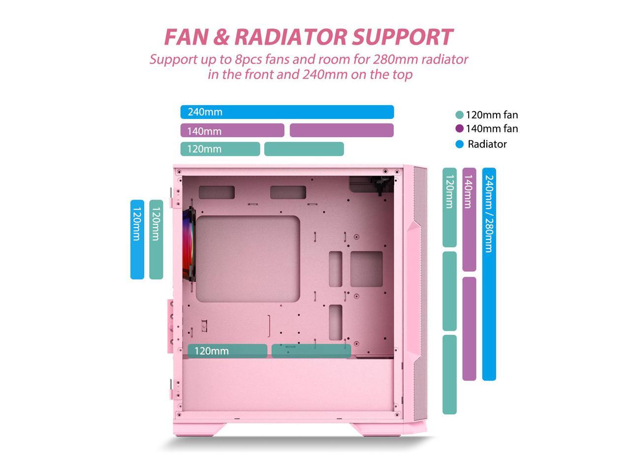 Vetroo M03 Pink Compact Computer Case Micro ATX Mini ITX Pink Gaming PC