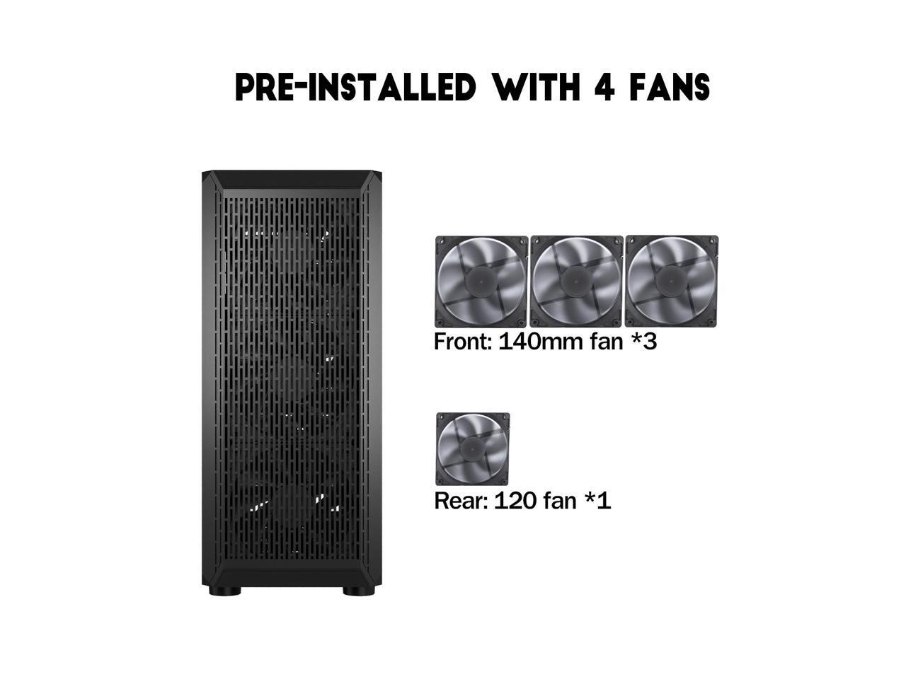 Classico Storage Case ATX Computer Case Mid Tower with 3x140mm &1x