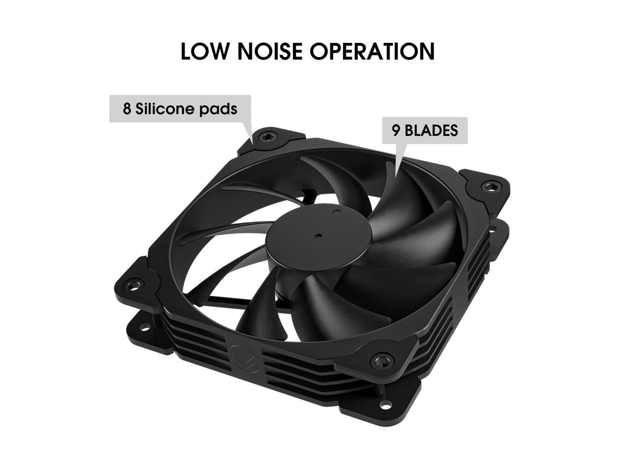 3 Pack Black 120mm PC Case Fans High Airflow LowNoise High performance Fan Speed at 1200 RPM