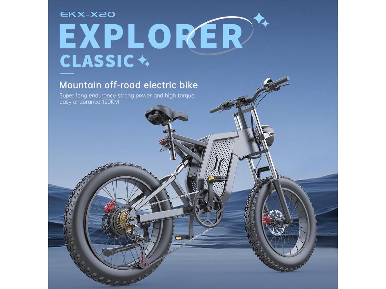 EKX X20 Electric Bike Mountain Moped Ebike 20 Inch Fat Tire 2000W 48V 35AH Men's Road EBike