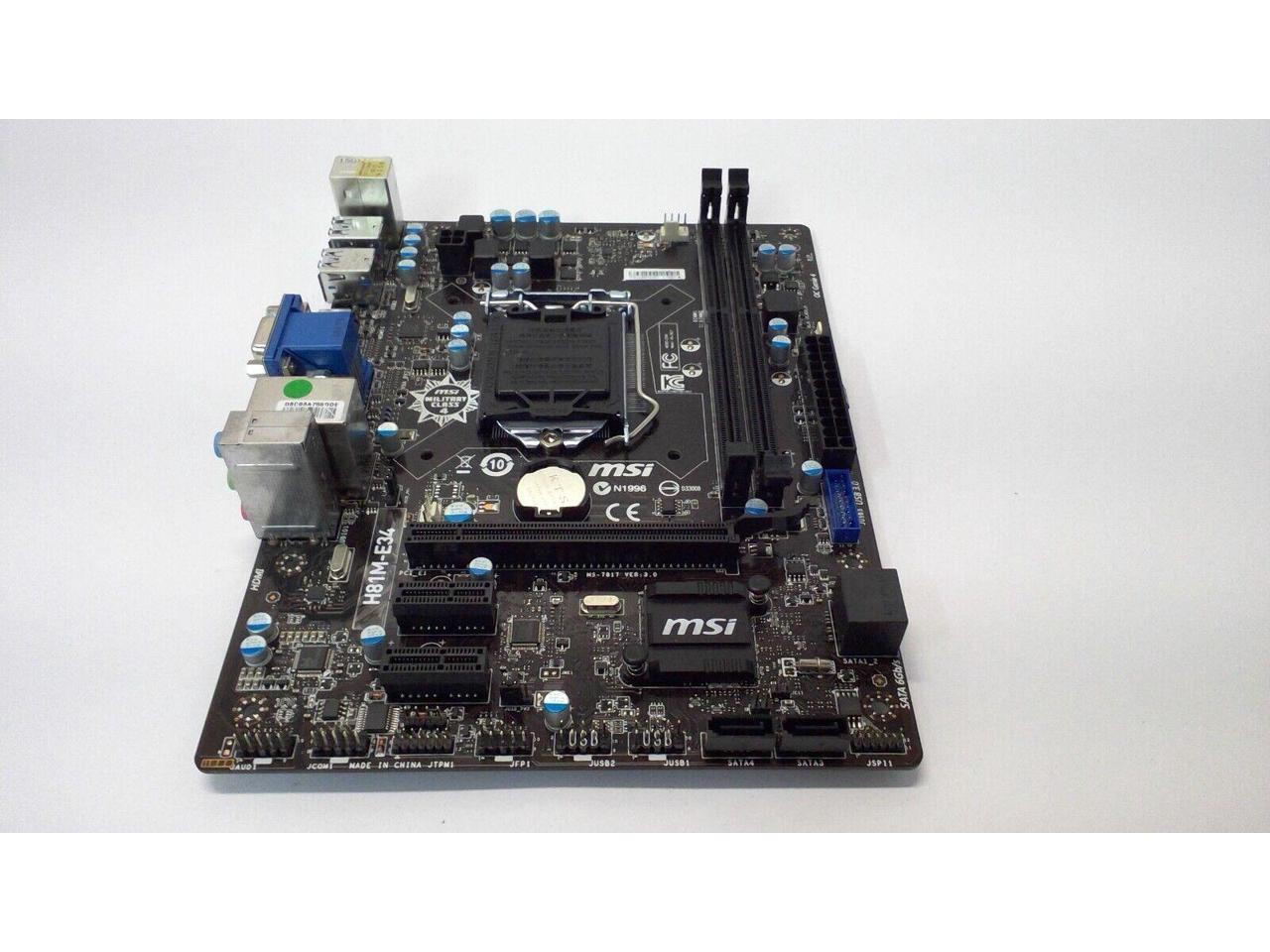 Refurbished MSI H81ME34 LGA 1150 MicroATX Motherboard DDR3 Supports